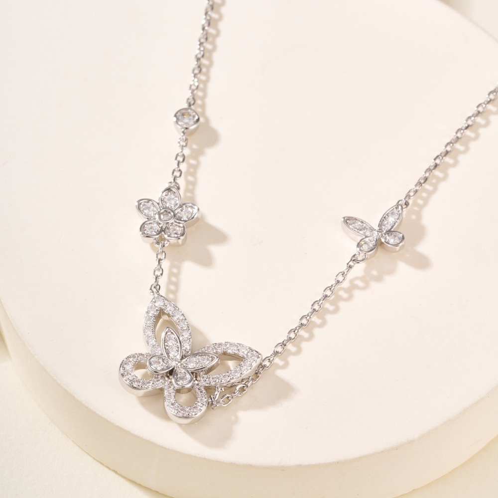 Graff Butterfly & Floral Pendant Necklace